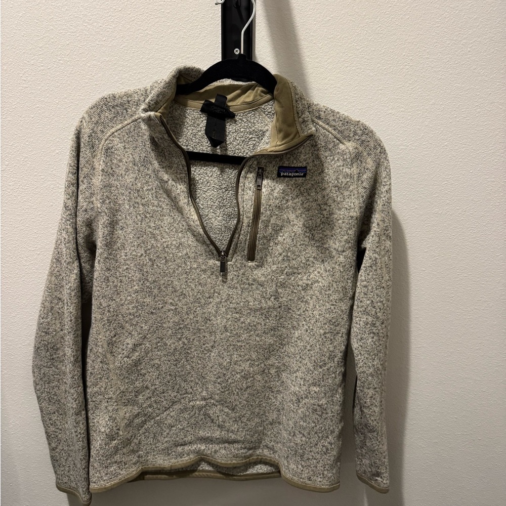 Patagonia Men's Zip-Up Sweater in Gray and Tan